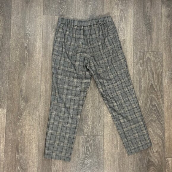 Aritzia Babaton Conan Pant Plaid Trouser Straight Leg High Waist Pleated Gray - Picture 15 of 16